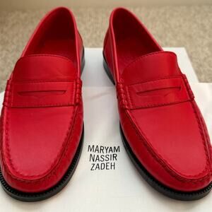 Maryam Nassir Zadeh – Alan Loafer Poppy Red - Size 39.5 NIB Hard to Find
